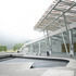 One of three water features, in front of the oak and concrete façade of the main entrance. The ponds were designed to reflect the lochans in Holyrood Park and to mark the entrance to the building.