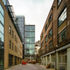 View down cul-de-sac towards the offices on the south side of the institute