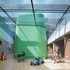 The second court has been glazed over. The conical elements house play and sensory spaces