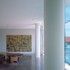 Artwork by Helmut Federle hangs in the foyer space