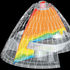 Anticipated temperature gradient in the dome; the two floors have displacement ventilation