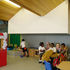 The architectural starting point for the structure was the idea of  a ‘heavy’ ceiling connecting internal and external teaching spaces