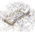 Ariel view sketch showing building organisation