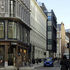 A new cantilevered elevation of black steel and glass blocks redefines Maddox Street