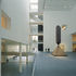 Atrium looking east to the sculpture garden. The lobby runs left to right (beneath atrium floor)