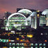 Riverside facade at night