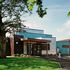 Main entrance side, facade clad in copper 