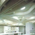 The heavily moulded ferro-cement ceiling 