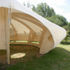 Exterior view of the timber rib structure and the polyester covering