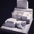 Model showing proposed clover-leaf and exhibition cube building