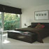 The master bedroom with blinds for privacy and shading (there is also air conditioning)