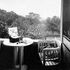 The view from the enclosed balcony at the rear of the building