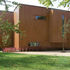 The more closed north elevation