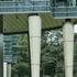 The ends of the blocks are lightened visually by tapering the plan and using fair-faced concrete piloti 
