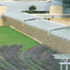 A wall marking the reception is set among three species of heather to prolong flowering