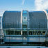 The atrium on the public side of the courts.  This  space feels more open when looking out on the garden from the inside