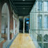 The lower level of the bridge, imperceptibly joining buildings at different levels
