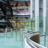 Central atrium showing security barriers