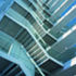 The atrium, which continues the theme of transparency from the outside, with the same simple pallette