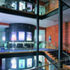A full-height atrium contains lifts, staircases, restaurants and bars