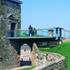 The bridge link from the first floor to the ruins takes the modern interventions of the building’s interior out into the grounds