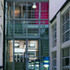 View from the inner courtyard to Torrington Place through the new glazed extension and reception