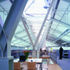 The pavilions are straightforward sheds with pitched roofs.  Internally, the structure is supported on Y-columns
