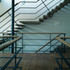 The access stair; long bolts secure the threads to the wall