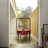 View into kitchen from living space