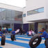 The nursery playground showing the cantilevered break-out space