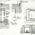 Design sketch for big window at back of theatre- ticks indicate that Stirling has approved an assistant