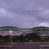 The north elevation at night