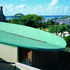 The multipurpose hall is an elongated ellipse with a leaf-shaped copper roof