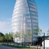 With inflated ETFE bands ringing its complex arched frame, the tower resembles an etiolated version of Bibendum, aka the Michelin Man