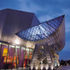 The bold entrance canopy suggests the influence of 