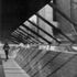 Glazed inner face of walkway