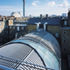 The space between the new flytower and the rear of the existing Gower Street building has been topped by a sleek new metal vaulted roof