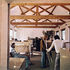 Second floor drawing office with the timber roof trusses left exposed after restoration
