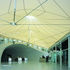 The canopy covers a  ‘street’  which leads to an undercroft beneath a concrete shell supporting the botanical garden