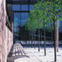 Detail with the benches cantilevered from the wall