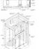 Cut-away isometric of porch structure and detail section through eaves