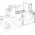 Early sketch showing arrangement of courtyards, rof gardens and high rise elements