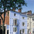The converted early Victorian houses at the front