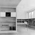 Detail of storage bins and shelves and the centre filment with special lighting for brilliancy tests
