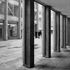 Looking across the piazza from the ground-floor colonnade of the tower block