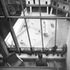 Looking down into the court from one of the split-level rooms on the upper floors