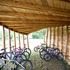 The shelters design keeps the bikes dry