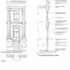 Detail elevation, section and plan of facade