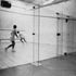 Glass walled squash court
