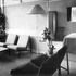 Interior of one of flats showing the sliding screen betweent the living space and bedroom